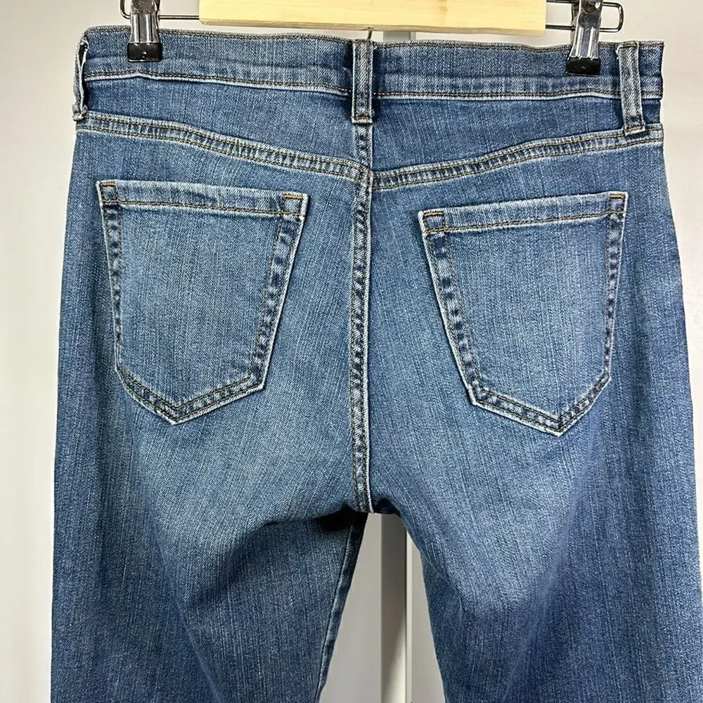 BANANA REPUBLIC Women's Distressed Denim Straight Ankle Jeans Blue Size 27/4
